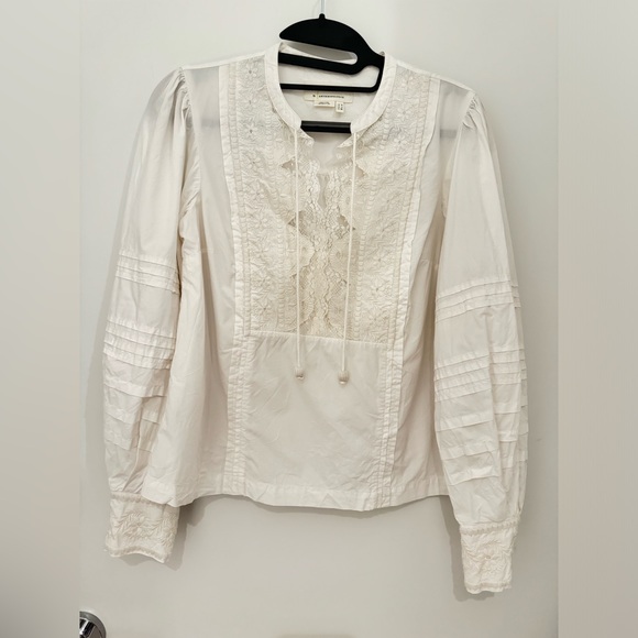 Anthropologie Puff Sleeve Cotton Top - Picture 1 of 5